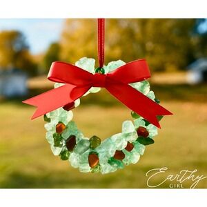 Crystal Wreath Ornament Red Bow‎ Holiday Decoration